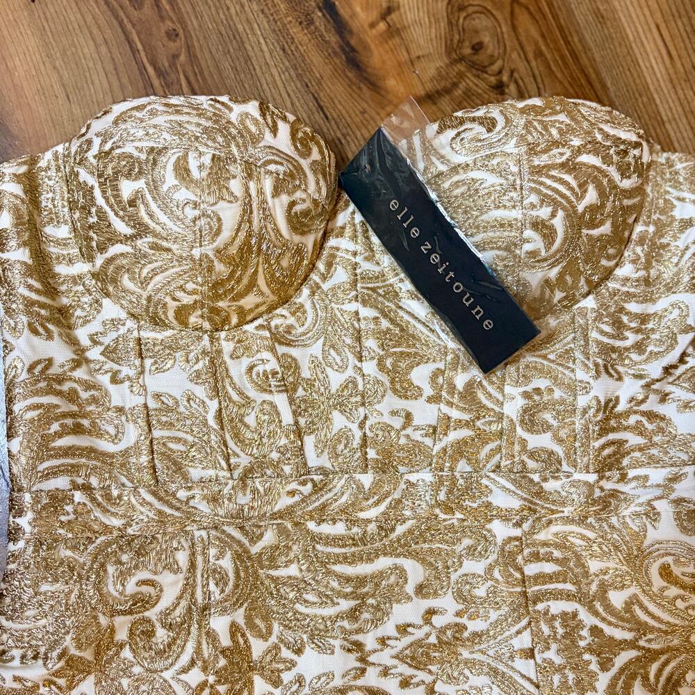 NWT Strapless Brocade Yasmine Dress Sweetheart Neckline | Fishtail Hem | Size 8 - Picture 6 of 8